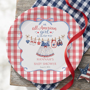 Prato De Papel Chá de Bebê Menina Americana