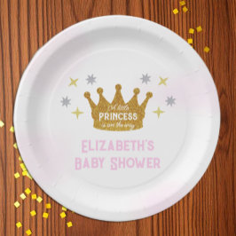 Prato De Papel Chá de Bebê Menina Princesinha