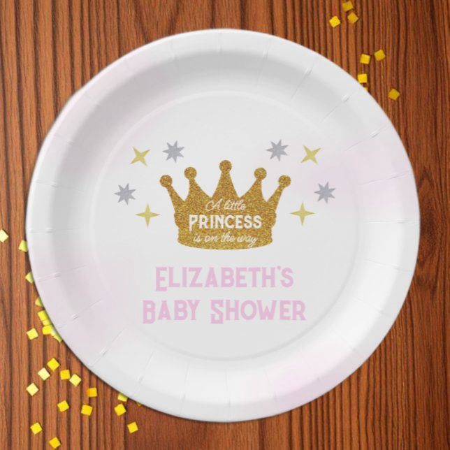 Prato De Papel Chá de Bebê Menina Princesinha (Criador carregado)