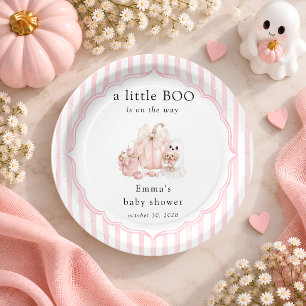 Prato De Papel Chá de Bebê Menina Rosa Little Boo