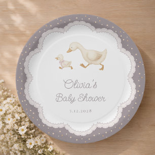 Prato De Papel Chá de Bebê Neutro Silly Goose