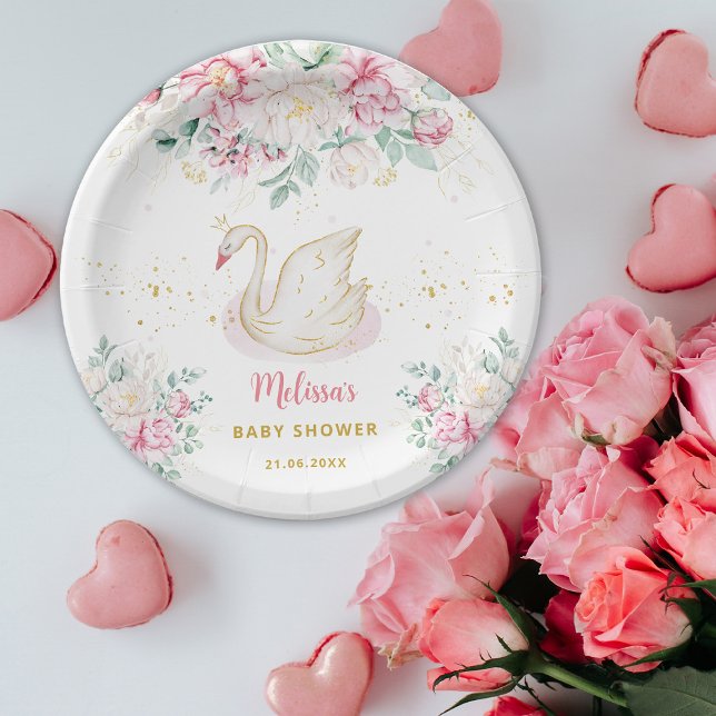 Prato De Papel Chá de Bebê Princesa Cisne (Criador carregado)