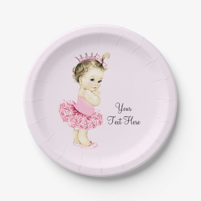 Prato De Papel Chá de Bebê Princesa Tutu (Frente)