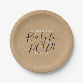 Prato De Papel Chá de Bebê Pronto para Nascer Rustico Kraft Chic 