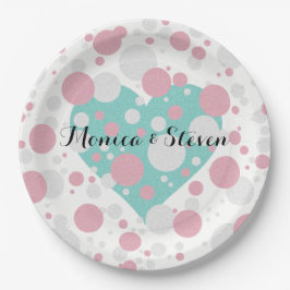 Prato De Papel Chá de Bebê Revelação de Bebê Festa de Noivado Ros