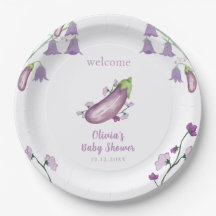 Chá de Bebê Roxo Farmers Market Floral Berinjela 