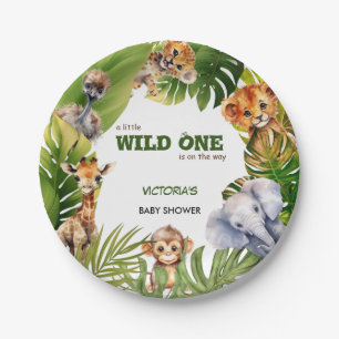 Prato De Papel Chá de Bebê Safari Animal Fofo Sem Gênero Definido