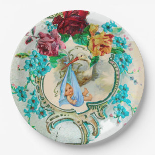 PRATO DE PAPEL CHÁ DE BEBÊ STORK