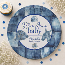 Chá de Bebê Tema Denim Azul Personalizado