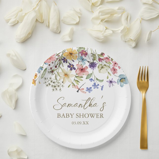 Prato De Papel Chá de Bebê Wildflower Baby In Bloom (Criador carregado)