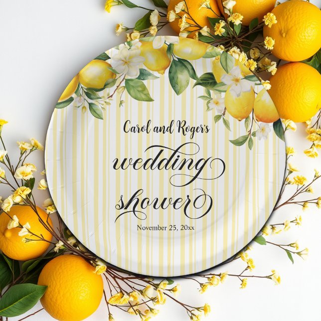 Prato De Papel Chá de casamento de Verão do Lemon Branch Mediterr (Criador carregado)