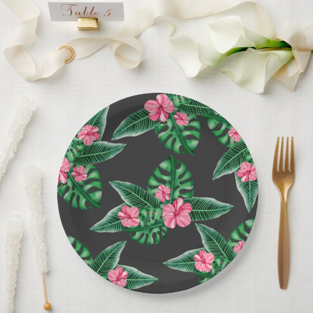 Prato De Papel Chá de fraldas Aloha (Casamento)