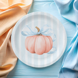 Prato De Papel Chá de fraldas Arco azul de abóbora