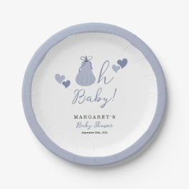 Prato De Papel Chá de fraldas Arco de Abóbora Azul, Bebê