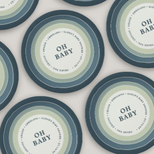 Prato De Papel Chá de fraldas Arco-Íris Amarelado Verde Azul