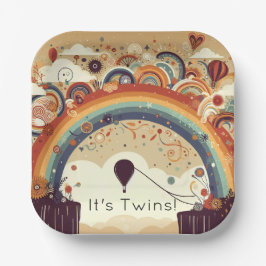 Prato De Papel Chá de fraldas arco-íris múltiplo