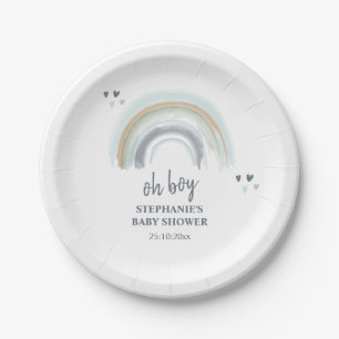 Prato De Papel Chá de fraldas Azul Boho Rainbow Napkins