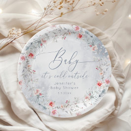 Prato De Papel Chá de fraldas azul de neve poeirento