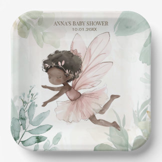 Prato De Papel Chá de fraldas Black Fairy Girl