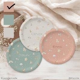 Prato De Papel Chá de fraldas Boho Autumn Personalizado