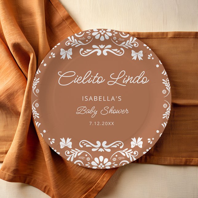 Prato De Papel Chá de fraldas Cielito Lindo Mexicano Terracotta (Criador carregado)