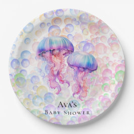 Prato De Papel Chá de fraldas Colorido de Água-Viva e Bolhas