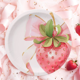 Prato De Papel Chá de fraldas Coquette Strawberry