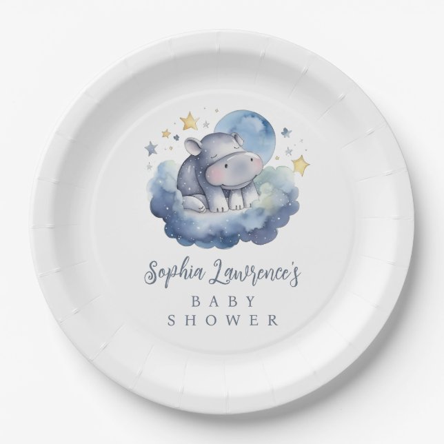 Prato De Papel Chá de fraldas Cujo Bebê Hippo (Frente)