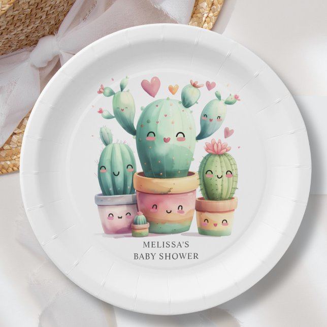 Prato De Papel Chá de fraldas Cute Cactus Fiesta (Criador carregado)