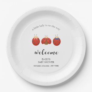 Prato De Papel Chá de fraldas da família Ladybug minimalista bem-