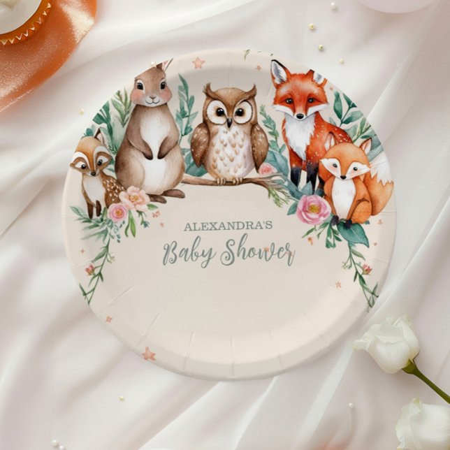 Prato De Papel Chá de fraldas da Floresta dos Animais da Floresta (Criador carregado)