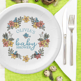 Prato De Papel Chá de fraldas da Páscoa Springtime