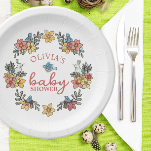 Prato De Papel Chá de fraldas da Páscoa Springtime