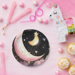 Prato De Papel Chá de fraldas das Estrelas Cósmicas da Lua