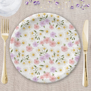Prato De Papel Chá de fraldas das flores selvagens das Watercolor