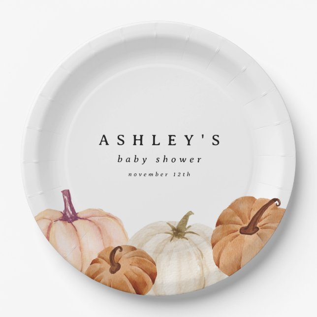 Prato De Papel Chá de fraldas de abóbora (Frente)