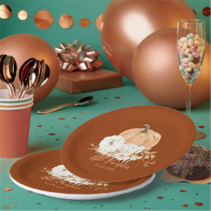 Prato De Papel Chá de fraldas de Abóbora Laranja Pequeno