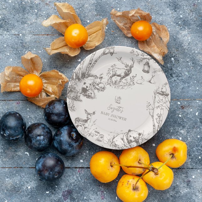 Prato De Papel Chá de fraldas De Animais Da Floresta (Criador carregado)