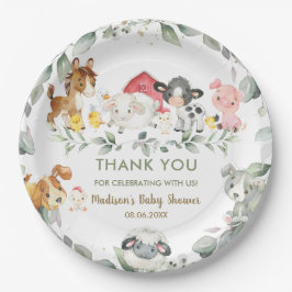 Prato De Papel Chá de fraldas de Aniversário dos Animais da Fazen