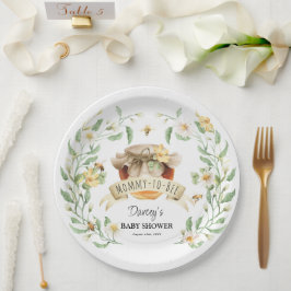 Prato De Papel Chá de fraldas de Aquarela Elegante de Mel para ma