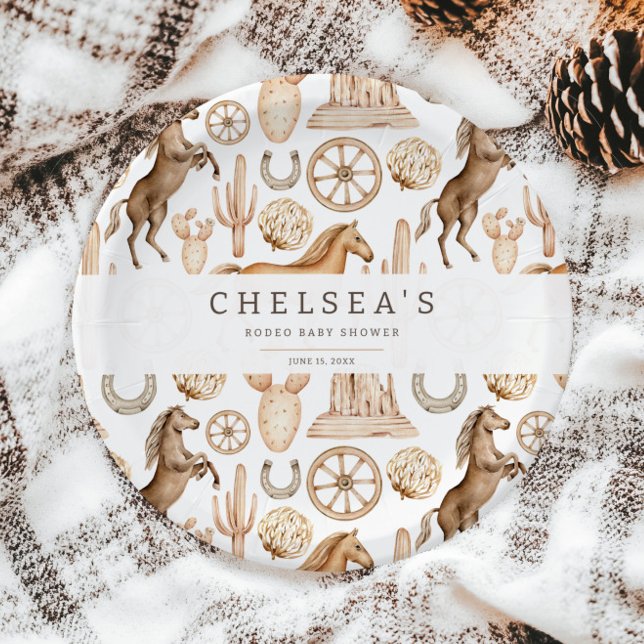 Prato De Papel Chá de fraldas de Aquarela Moderno do Western Rode (Criador carregado)