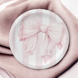 Prato De Papel Chá de fraldas de Arco de coquete rosa-claro