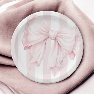 Prato De Papel Chá de fraldas de Arco de coquete rosa-claro