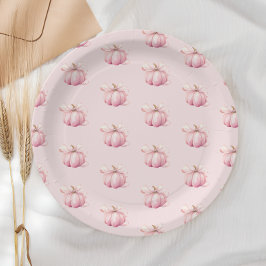 Prato De Papel Chá de fraldas de Arco rosa-abóbora