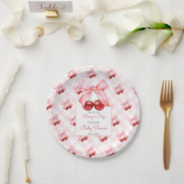 Prato De Papel Chá de fraldas de Arco Rosa Cherry