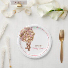 Prato De Papel Chá de fraldas de Balão de Ar Quente do Urso Rosa,