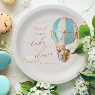 Prato De Papel Chá de fraldas de Balão de Urso Azul