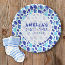 Chá de fraldas de Bebê Padrão do Balão Azul