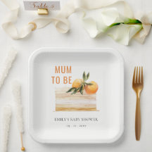 Chá de fraldas De Bolo De Fruta Laranja De Boho Cu