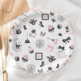 Prato De Papel Chá de fraldas de Boo Halloween